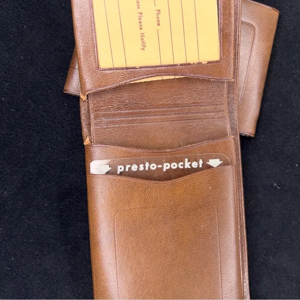 Vintage New Hereford Brown Leather Wallet Western Cowhide Texas Longhorn